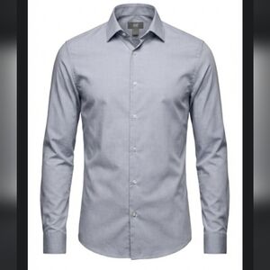 H&M - Light Blue Slim Fit Dress Shirt with Pointed Collar - Size Xs